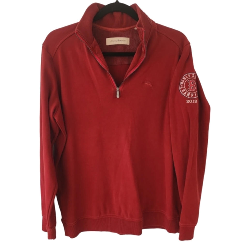 Tommy Bahama Boston Red Sox World Series Champs 2013 Red Half-Zip Sweatshirt S
